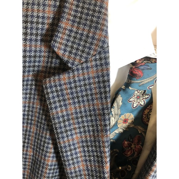 Stafford Blazer Mens 54 Blue Wool Plaid Tweed Sport Coat Jacket Classic Fit - Picture 2 of 11